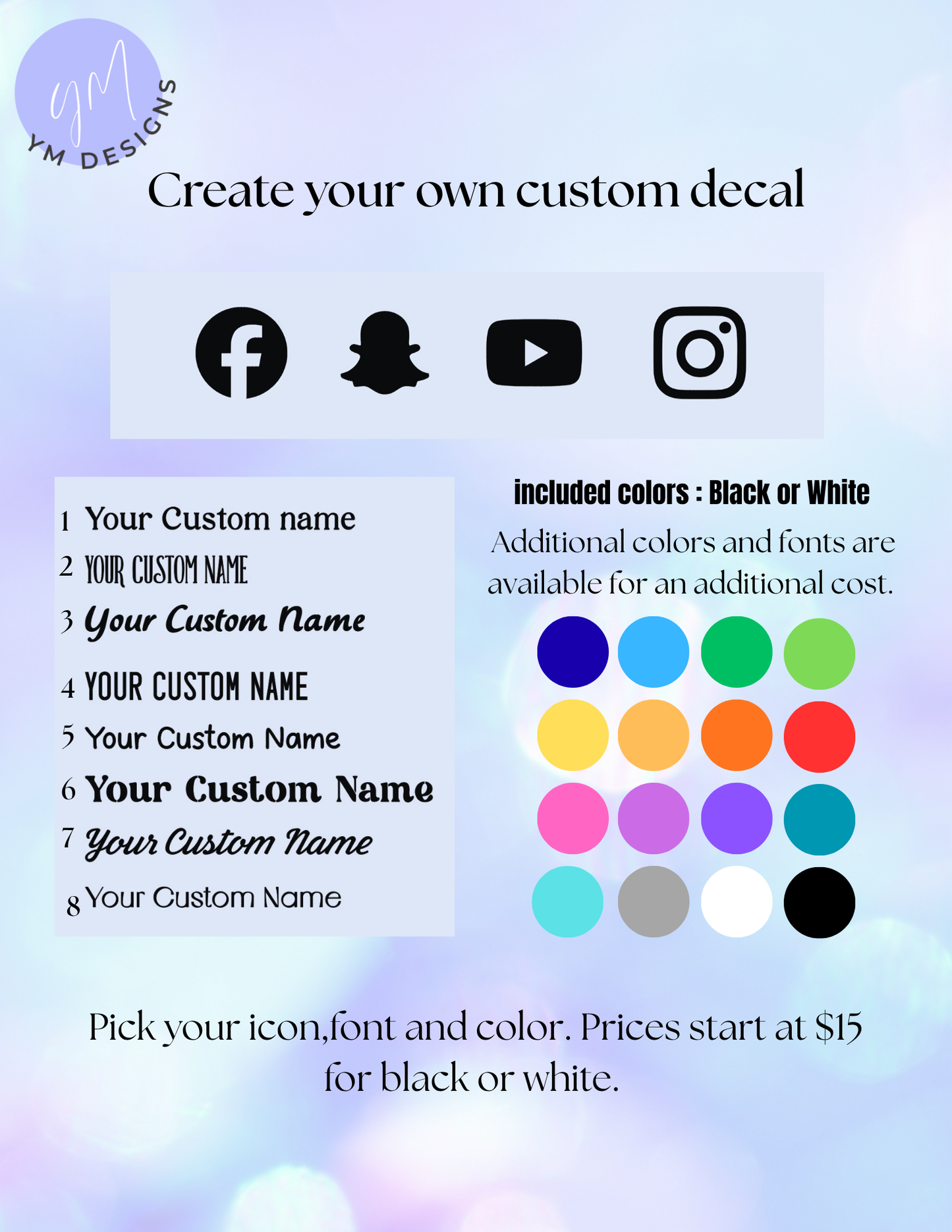 Vinyl Decals with Social Media Icons