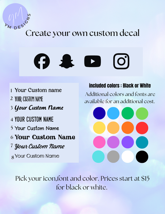 Vinyl Decals with Social Media Icons
